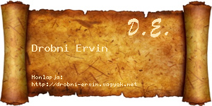 Drobni Ervin névjegykártya