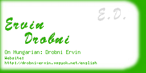 ervin drobni business card